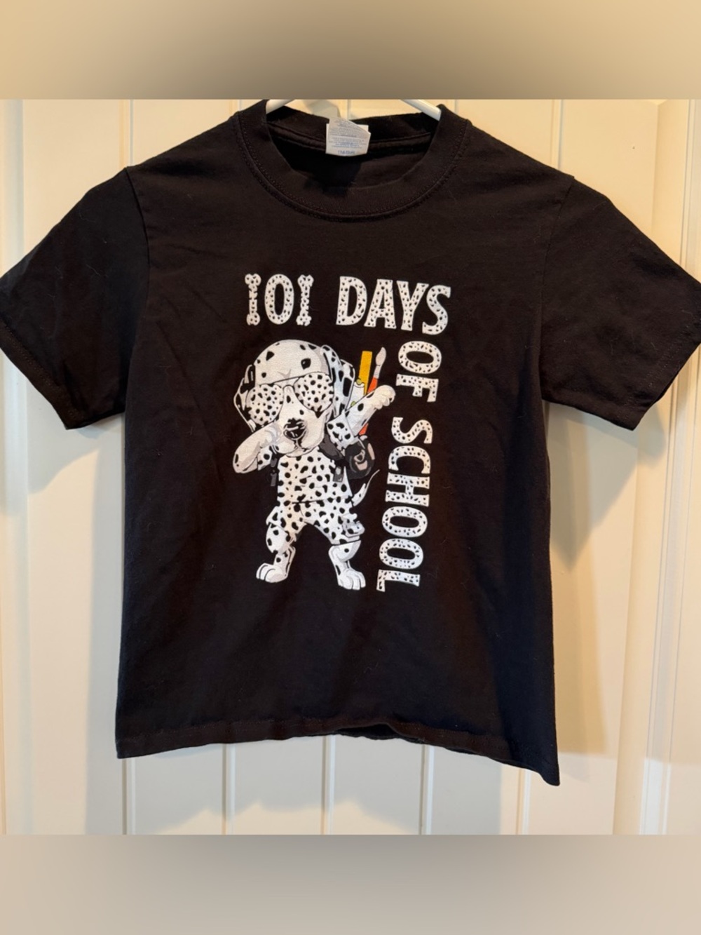 Port and Company Black Kids "101 Days of School" Dalmatian Tee